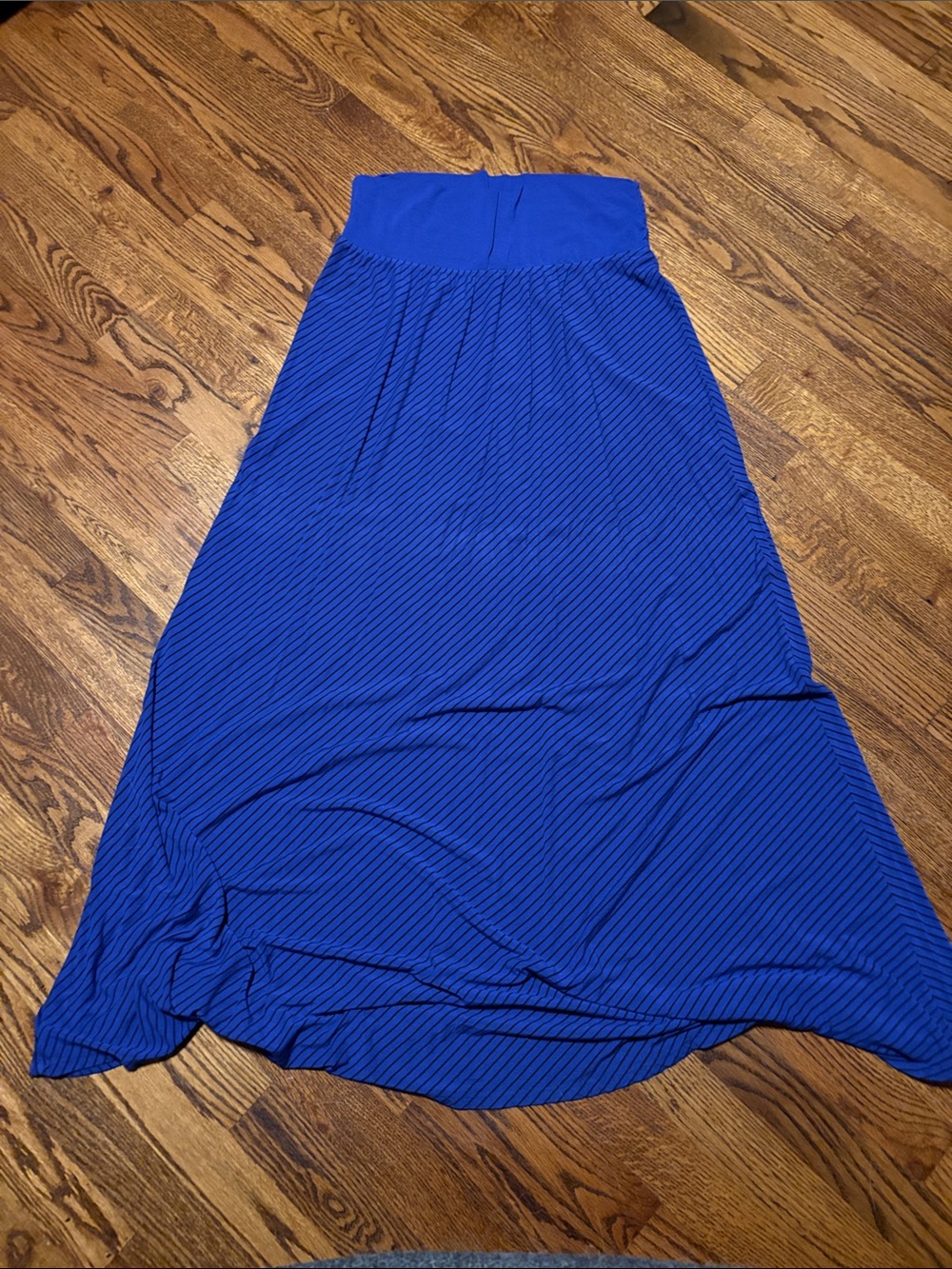 GAP Royal Blue Black Stripes Maxi Skirt with Stretch Waistband Medium